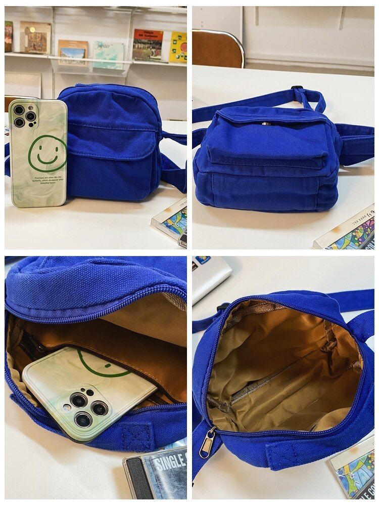 Canvas Messenger Bag Women Nylon Crossbody Bag Mini Handbags Summer Shoulder Bag