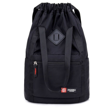 Nylon Backpacks Drawstring Rucksack Multifunction Shoulder Bag Travel Schoolbags
