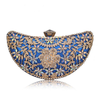 Women Clutch Evening Bag Hollow Out Metal Wedding Sequined Shoulder Bag Purses