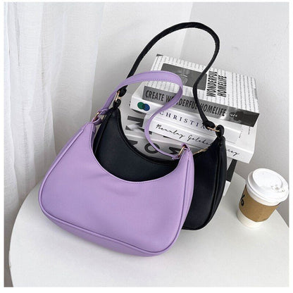 Nylon Underarm Shoulder Purse Canvas Small Shoulder Bag Clutch Handbag Polyester