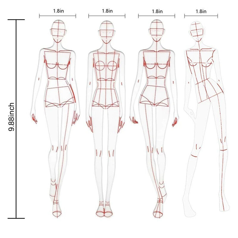 Sketching Templates Fashion Illustration Ruler Sewing Clothing Humanoid Patterns