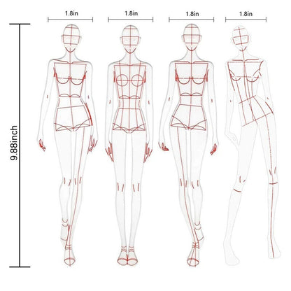 Sketching Templates Fashion Illustration Ruler Sewing Clothing Humanoid Patterns