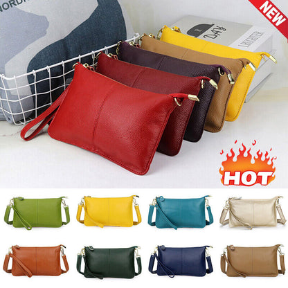 Women Genuine Leather Clutch Messenger Handbag Crossbody Shoulder Bag Purse