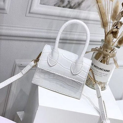 Small Square Bag Leather Handbag Crocodile Pattern Chain Shoulder Messenger Bags