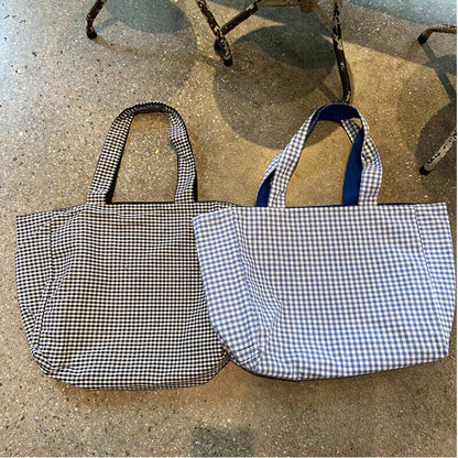 Canvas Bags Women Shoulder Totes Bag Handbags Girls Plaid Shopper Bags