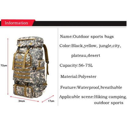 Molle Tactical Backpack Military Hiking Camping Backpack Rucksack Sports Bag