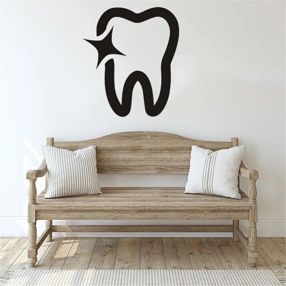Dental Clinic Wall Decals Vinyl Bathroom Poster Tooth Dentistry Sticker 40x54cm
