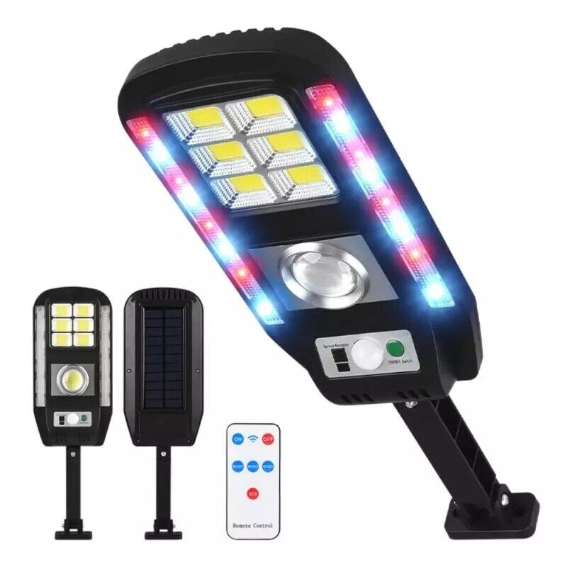 Lampara Luces LED Solar De Pared Para Exterior con Sensor Movimiento LUZ Policia