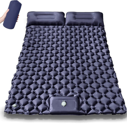 Outdoor Camping Double Inflatable Mattress Extra Wide Sleeping Pad Folding Bed