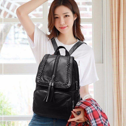 Backpack School Bag Black Waterproof Traveling Shoulder Bag 25*34*13/28*12*31 CM