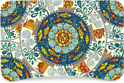 Wooden Multipurpose Mandala Printed Laptop Table Foldable Portable Non Slip Legs