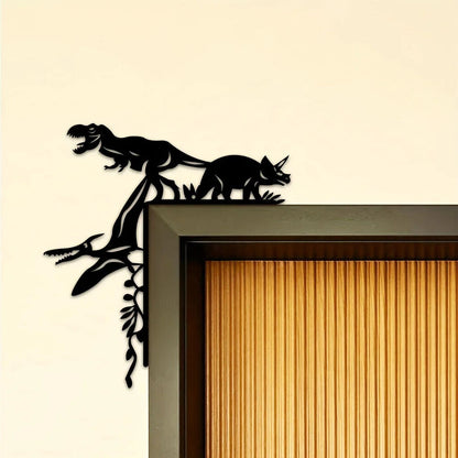 Metal Dinosaur Boar Decorative Wall Sticker Door Corner Decoration