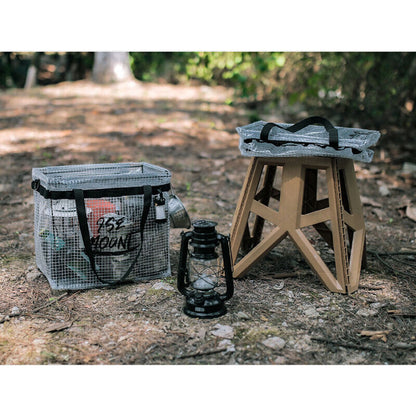 Outdoor Camping Storage Box PVC Transparent Foldable Storage Tableware Bag