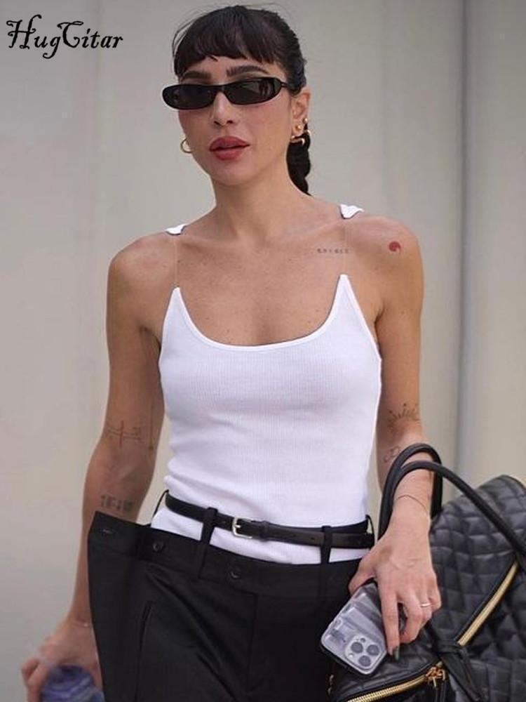 Invisible Strap Design Y/project Vest Ribbed Cami Tank Sleeveless Women Tops