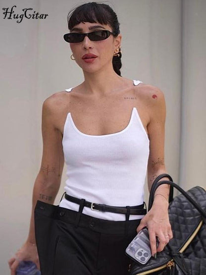 Invisible Strap Design Y/project Vest Ribbed Cami Tank Sleeveless Women Tops