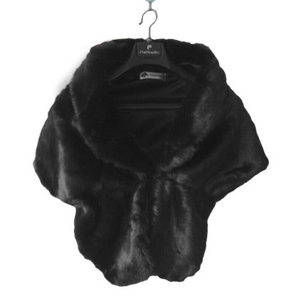 Elegant High-grade Bridal Wedding Luxury Fur Long Shawl Stole Wrap Shrug Scarf