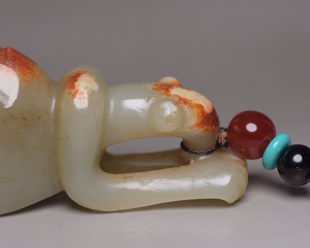 Antique Chinese Hetian Jade Carving Mantis Statue Exquisite Pendant Collections