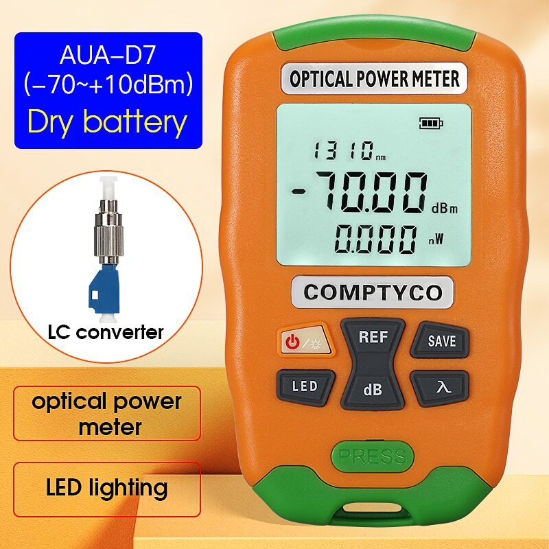 Mini 2 In 1 Optical Power Meter Optical Fiber Tester with LED Lighting -50+26dBm