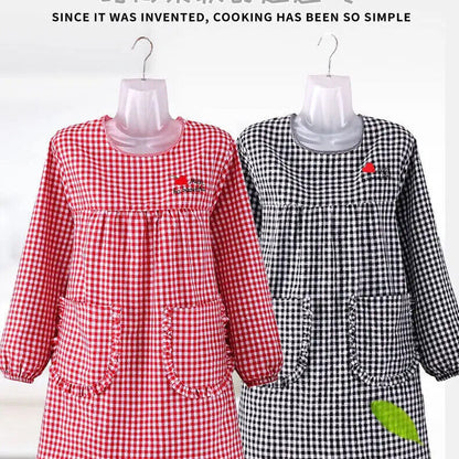 Aprons Cotton Long Sleeved Waist Kitchen Cooking Housework Farm Working Overalls