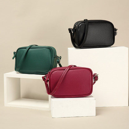 Shoulder Bag Simple Zipper Leather Messenger Bag Handbags Crossbody Flap Purse