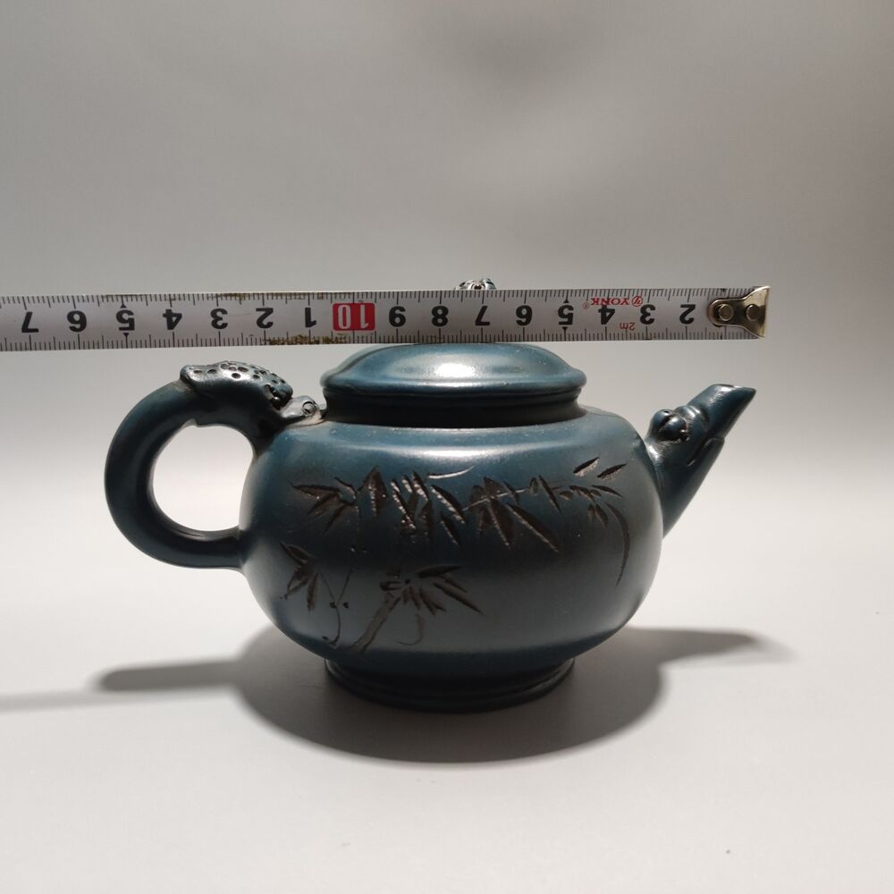Vintage Chinese Yixing Purple Clay Teapot Zisha Ceremony Carving Collectible Art