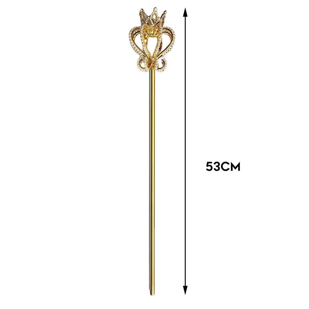 Magic Wand Rhinestone Scepter Pearl Crystal Pageant Handhelds Costume Props 53cm