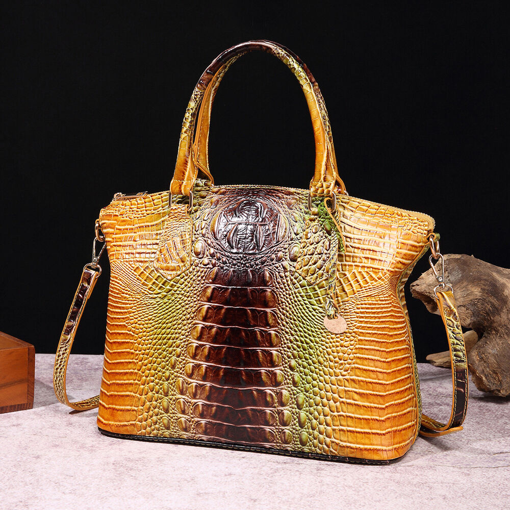 Womens Patent Leather Crocodile Handbag Sling Satchel Tote Shoulder Bag Colorful