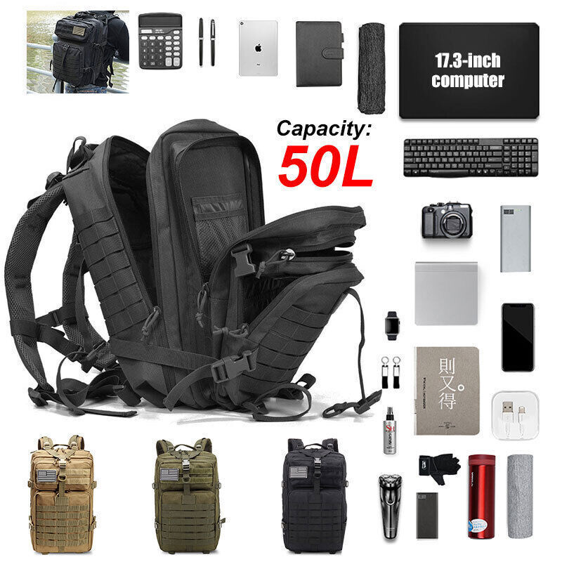 Tactical Backpack Travel Hiking Camping Hunting Bug 3D Rucksack Men Army Bags