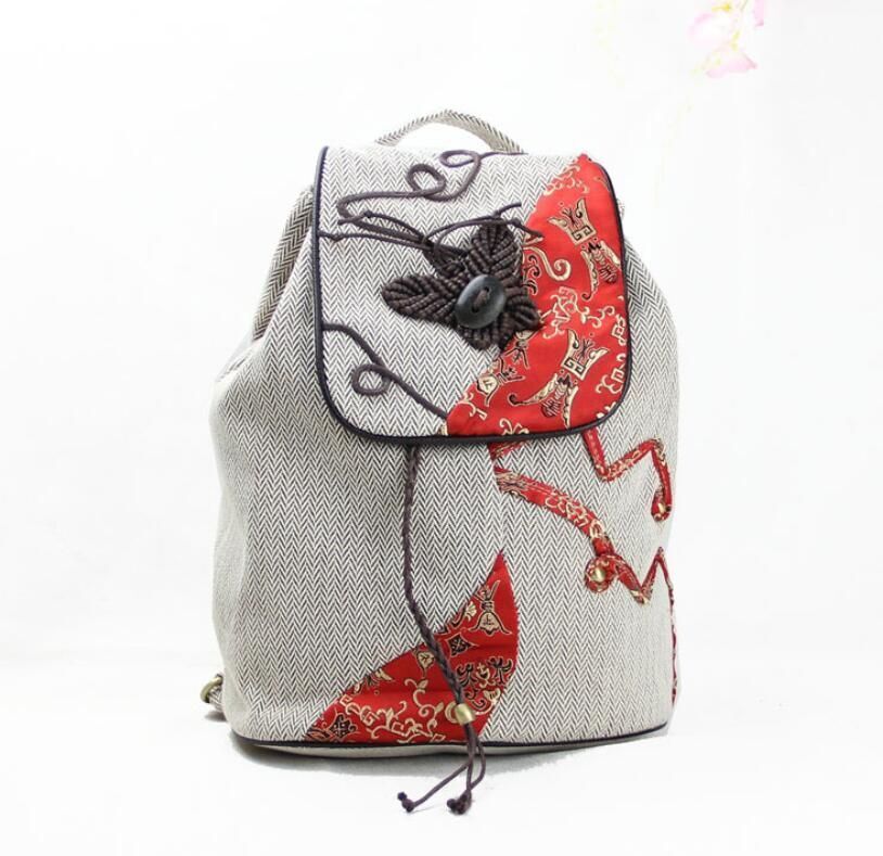 Weaving Bag Cotton Linen Bag Shoulder Polyester Purse 38*20*40 CM Floral 20-35 L