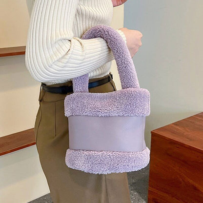 Lamb Wool Women Shoulder Bags Small Handbag Winter Faux Fur Female Hand Bag