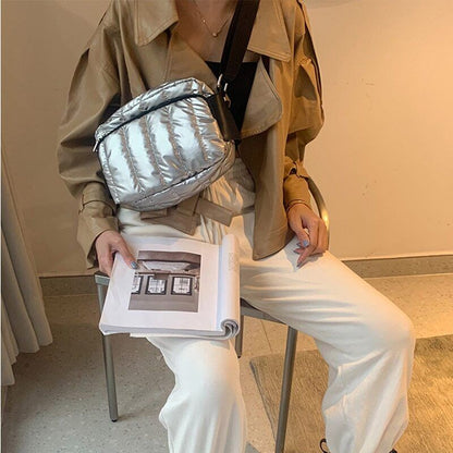 Space Cotton Shoulder Bags Women Winter Crossbody Down Bag Handbag Shoulder Pack