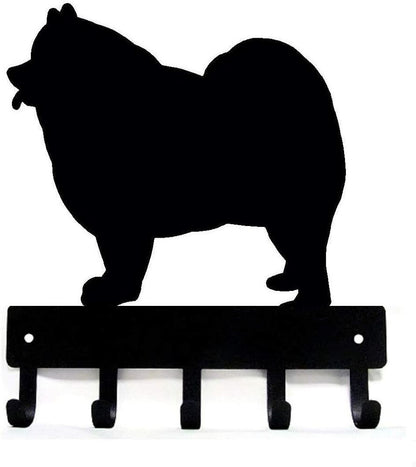 Samoyed Dog Key Rack Hanger - 6 Inch Wide/9 Inch Wide Metal Wall Art