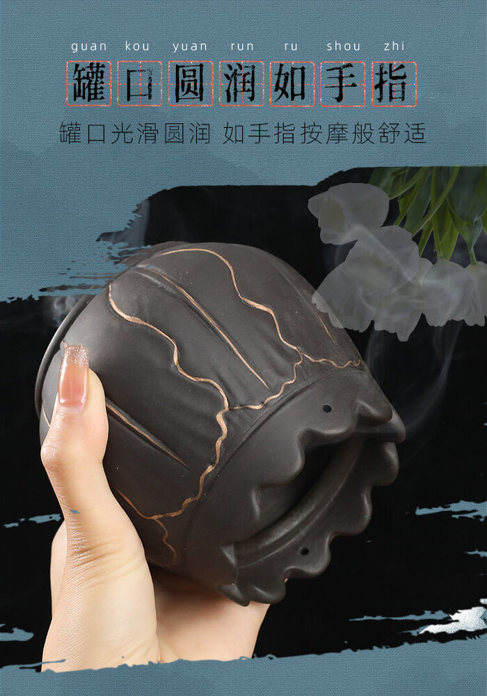 9cm Chinese Bianstone Guasha Moxibustion Cup Shoulder Neck Moxa Pot Tool 艾灸艾条艾草