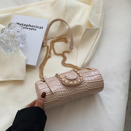 Tote Barrel Shaped Bag Summer Fashion Leather Purse Hand Shoulder Messenger Bag