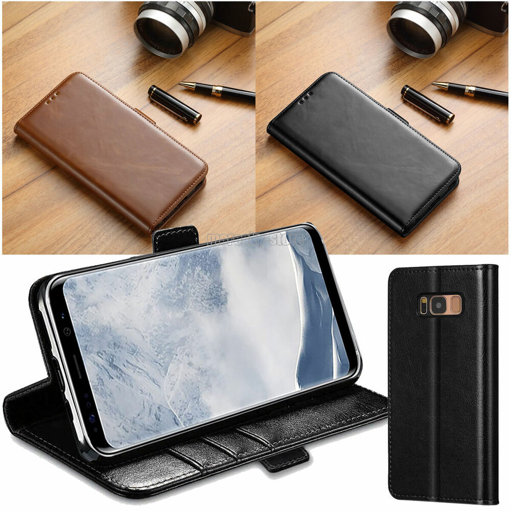 Luxury Leather Flip Stand Wallet Holder Cover Case For Samsung Galaxy S8/S8 Plus
