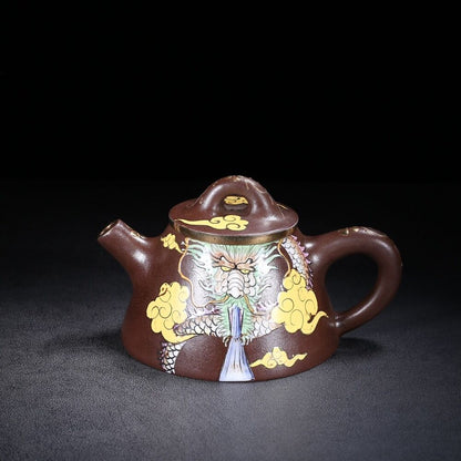 Chinese Yixing Zisha Clay Handmade Exquisite Teapot （霸王石瓢 底款：金鼎商标）