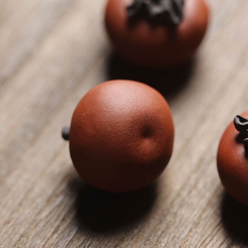 Persimmon Statue Small Size Yixing Zisha Clay Ornament Good Luck Handmade Craft