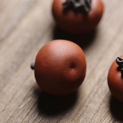Persimmon Statue Small Size Yixing Zisha Clay Ornament Good Luck Handmade Craft