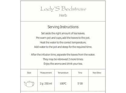 Ladies Bed Straw Tea - Galium Verum Herb 100g