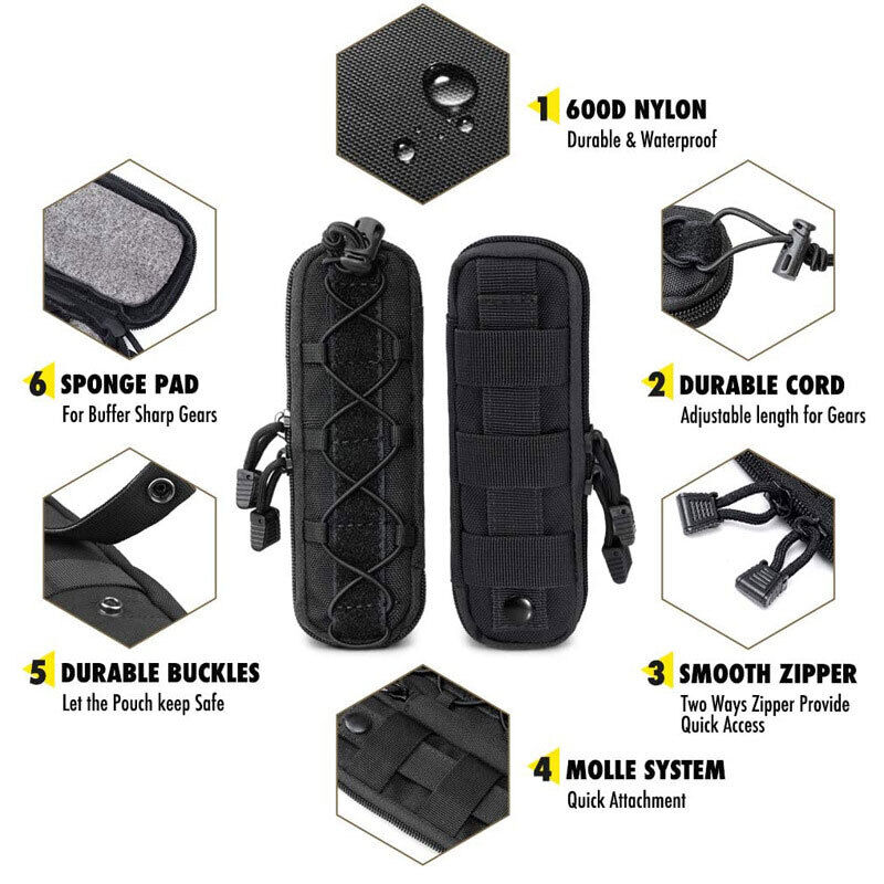 Tactical Molle Knife Bag Outdoor Flashlight Storage Holder Pouch Cover Case Bag