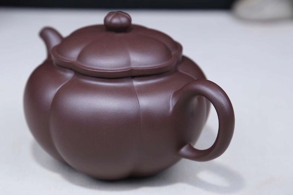 370cc chinese Yixing Handmade Zisha Purple clay Teapot LiuBan JinHua Hu Tea Pot