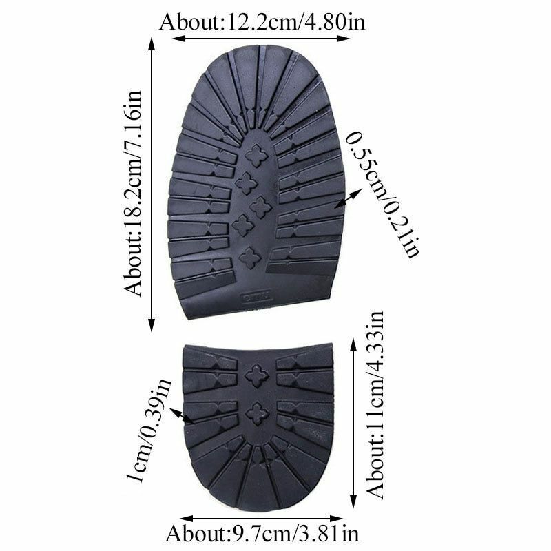 Men Shoe Soles Thick Non-Slip DIY Replacement Repair Rubber Outsoles 18.2x12.2cm