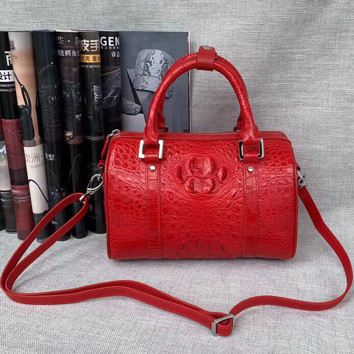 Handcrafted Real Siamese Animals Skin Leather Womens Handbag Pillow Boston Bag