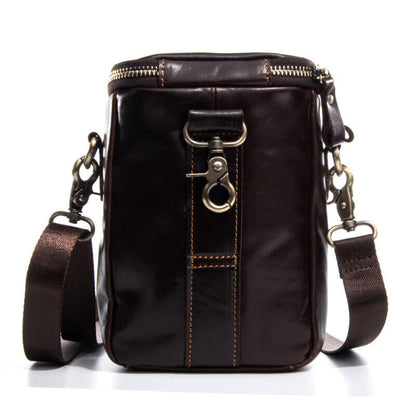 100% Genuine Leather Men's Shoulder Bags Pouch Hook Funny Belt Pack Waist Pack