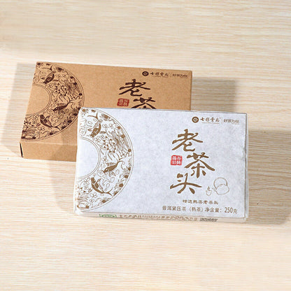2017 Colourful Yunnan Menghai Lao Cha Tou Nugget Ripe Puerh Pu'er Brick Shu 250g