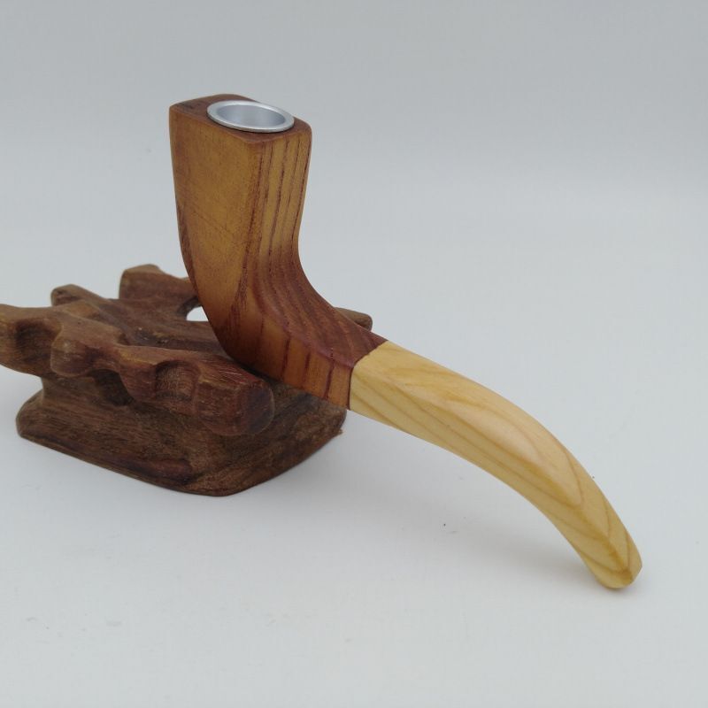 Tobacco Pipes Handmade Solid Wood Bent Smoking Tools Sickle Design Presser 115mm