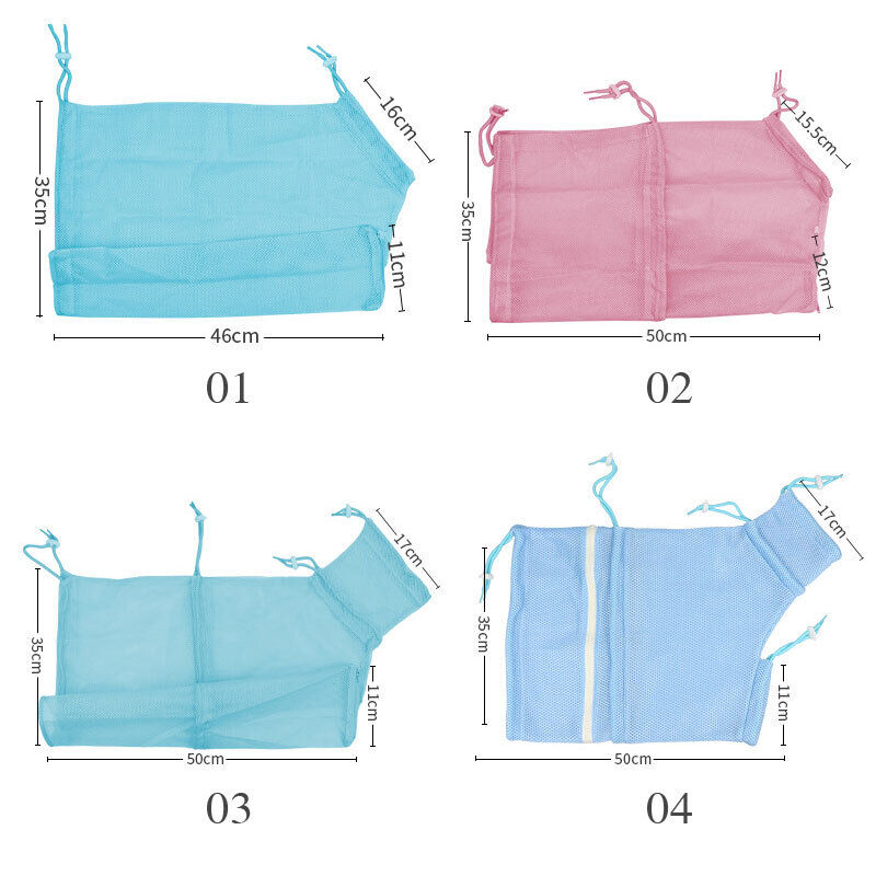 Mesh Cat Grooming Bath Bag Adjustable Pet Nail Trim Washing Clean Restraint Bag