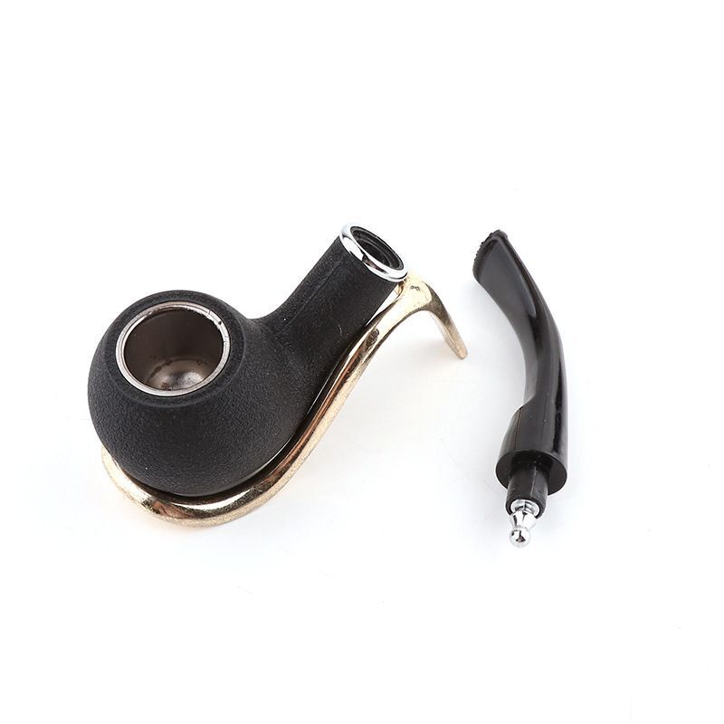 Tobacco Pipes Retro Acrylic Durable Resin Smoking Cigar Tools Bent Type Gift Box