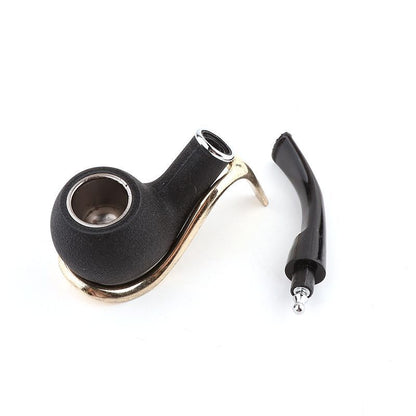 Tobacco Pipes Retro Acrylic Durable Resin Smoking Cigar Tools Bent Type Gift Box