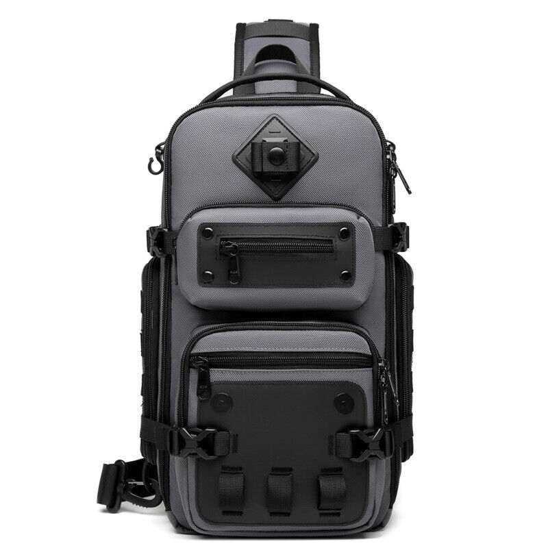 OZUKO Large Capacity Crossbody Bag, Outdoor Tactical Men's Bag Sling Backpack